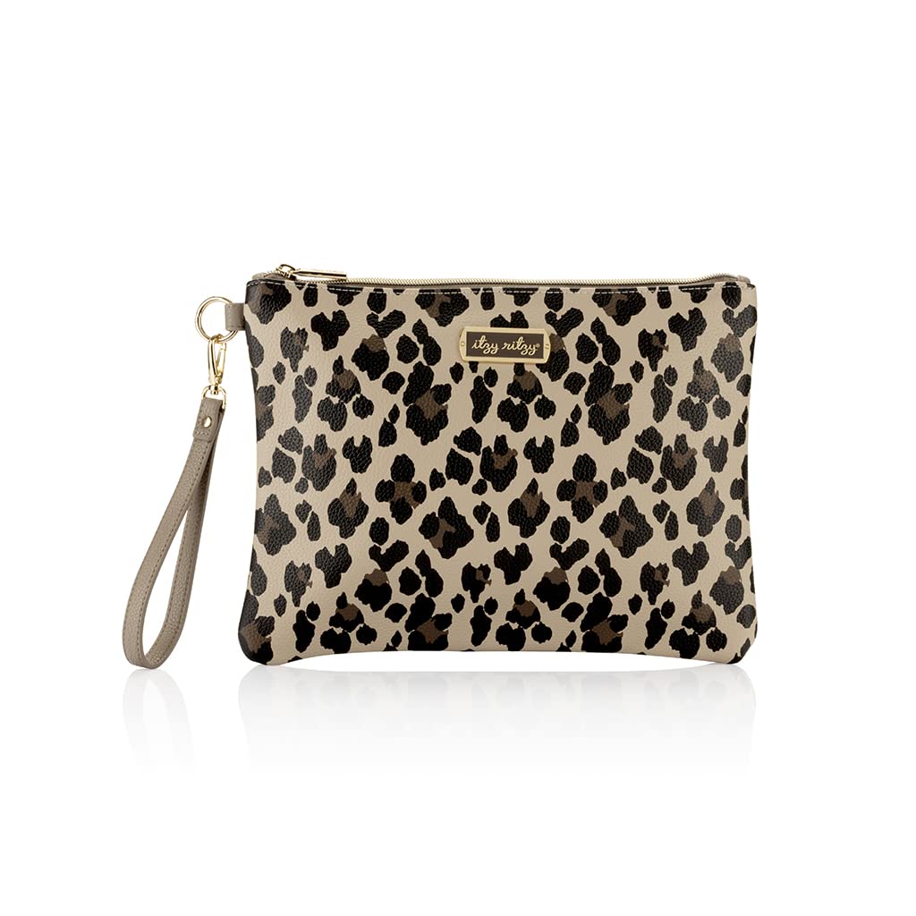 Itzy Ritzy Diaper Changing Clutch - Includes Easy-to-Clean Vegan Leather, On-the-Go Portable Diaper Changing Pad, Detachable Wri
