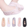 Zulaniu 5Pack Little Girl Kids No Show Low Cut Lace Flats Non Skid Boat Liner Invisible Socks (S(3-5T))