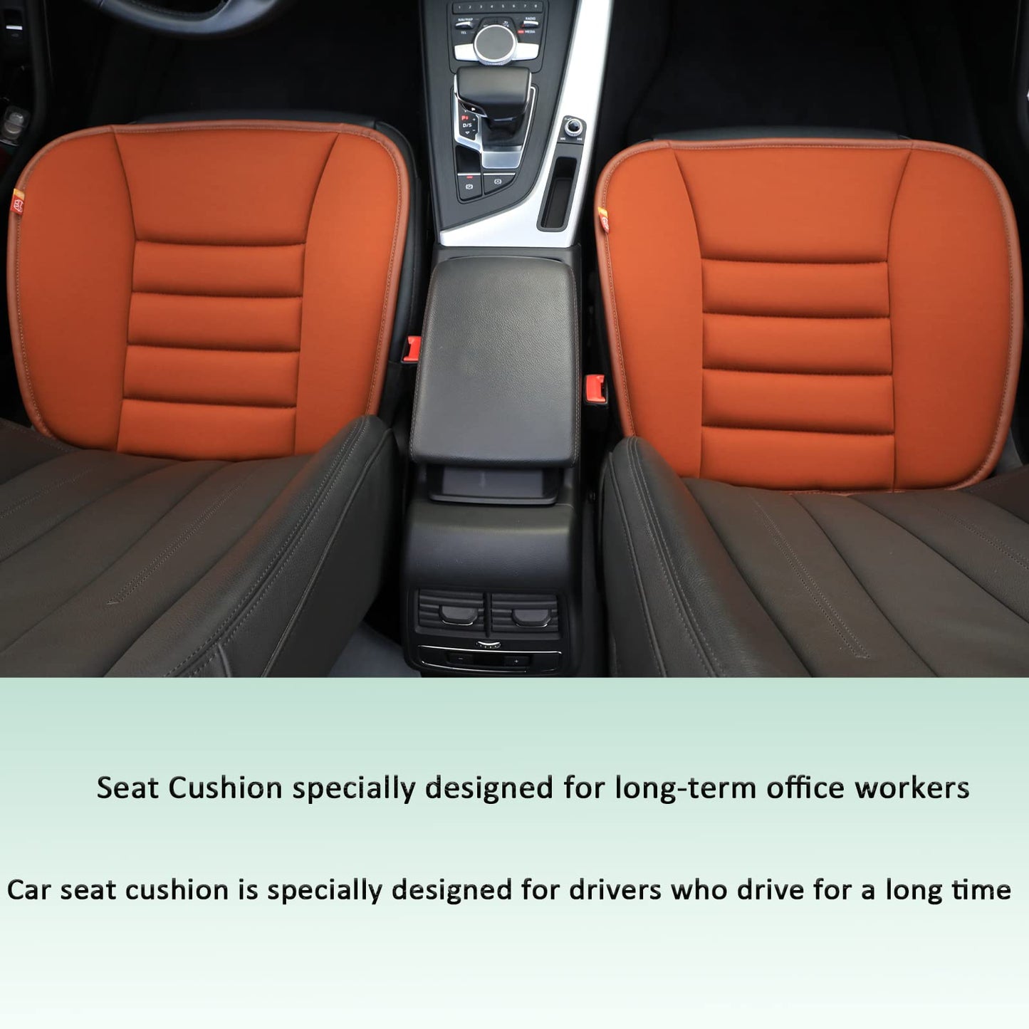 Raorandang Car Seat Cushion Pad For Car Driver Seat Office Chair Home Use Memory Foam Seat Cushion, Coffee