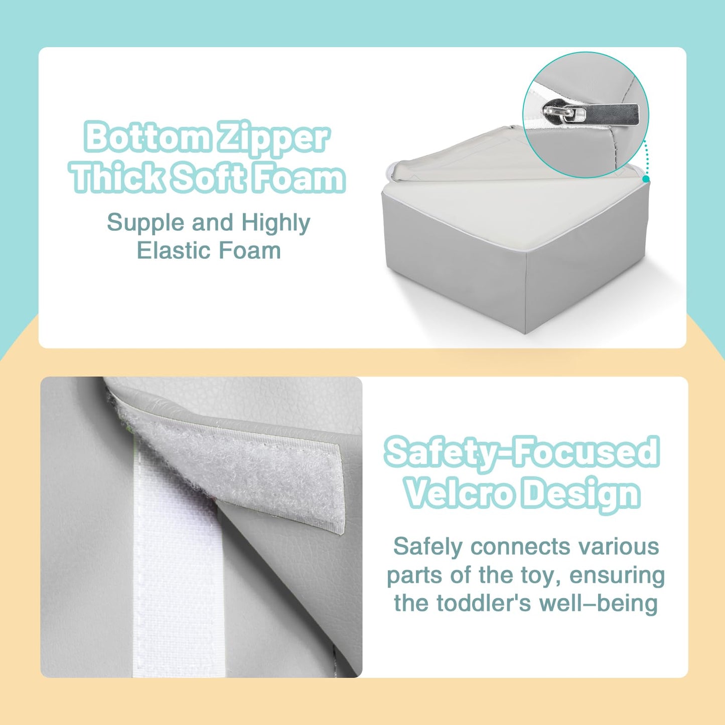 Todiby 6-Piece Soft Pu Leather Toddlers Climbing Toys, Baby Foam Climbing Blocks For Kids 3, Baby Climbing Structures Play Gym F