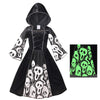 Yolsun Skeleton Ghost Witch Costume For Girls, Glow In The Dark, Halloween Fearsome Costume(6-8 Years)