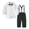 Volunboy Baby Boys Clothes Set Toddler Wedding Gentlemen Ring Bearer Suits Long Sleeve Bowtie Suspenders Pants Formal Outfits (W