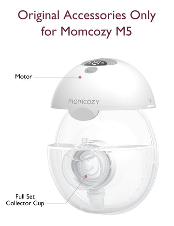 Momcozy Full Set Collector Cup Only Compatible With Momcozy M5 Not For Others. Original M5 Breast Pump Replacement Accessories (