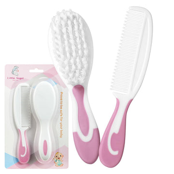 Baby Hair Brush And Comb Sets, New Born Baby Hair Brushes, Perfect Baby Registry Gift For Newborns(Pink)