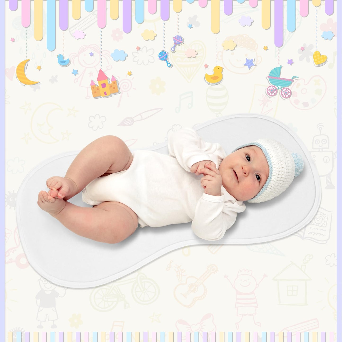 Timgle 6 Pcs 13 X 29 In Peanut Shape Changing Pad Liner Peanut Changing Pad Liner Portable Soft Peanut Changing Pad Washable Reu