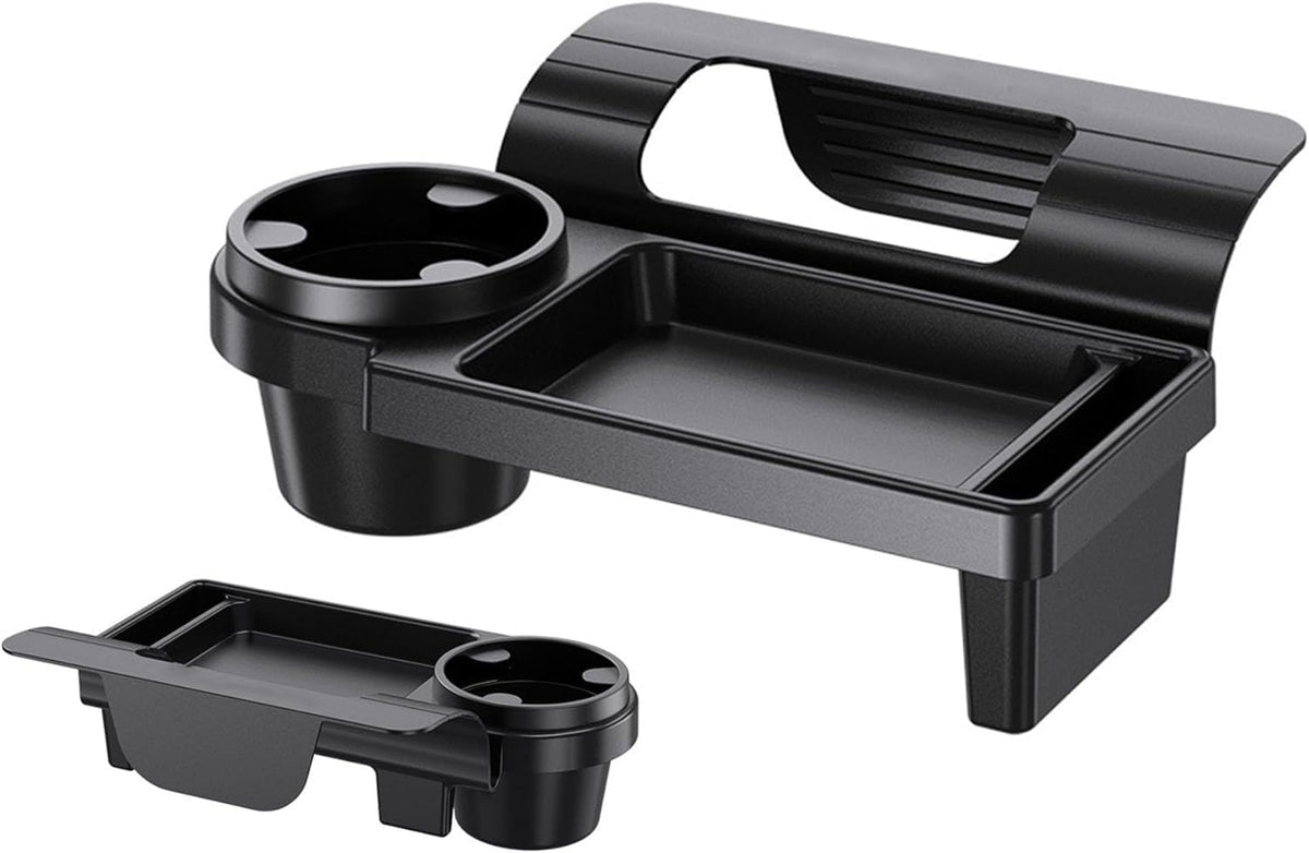 Whixant Car Window Organizer, Vehicle Side Door Storage Rack with Water Cup Phone Holder & Charging Port, Multifunctional Automo