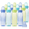 Evenflo Feeding Classic Tinted Plastic Standard Neck Bottles For Baby, Infant And Newborn - Teal/Green/Blue, 8 Ounce (Pack Of 12