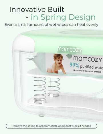 Momcozy New Baby Wipe Warmer, Large Capacity Wipe Dispenser Compatible With 60-80Pcs,10-Min Fast Heating,4 Temperature Modes,Inn