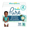 Pampers Baby Diapers - Pure Protection - Size 4, 58 Count, For Up To 100% Leakproof, Premium Plant-Based Skin Protection