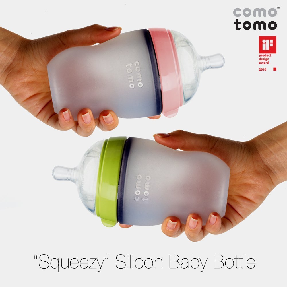 Comotomo Natural Feel 8 Ounce Baby Bottle 3 Pack - Green