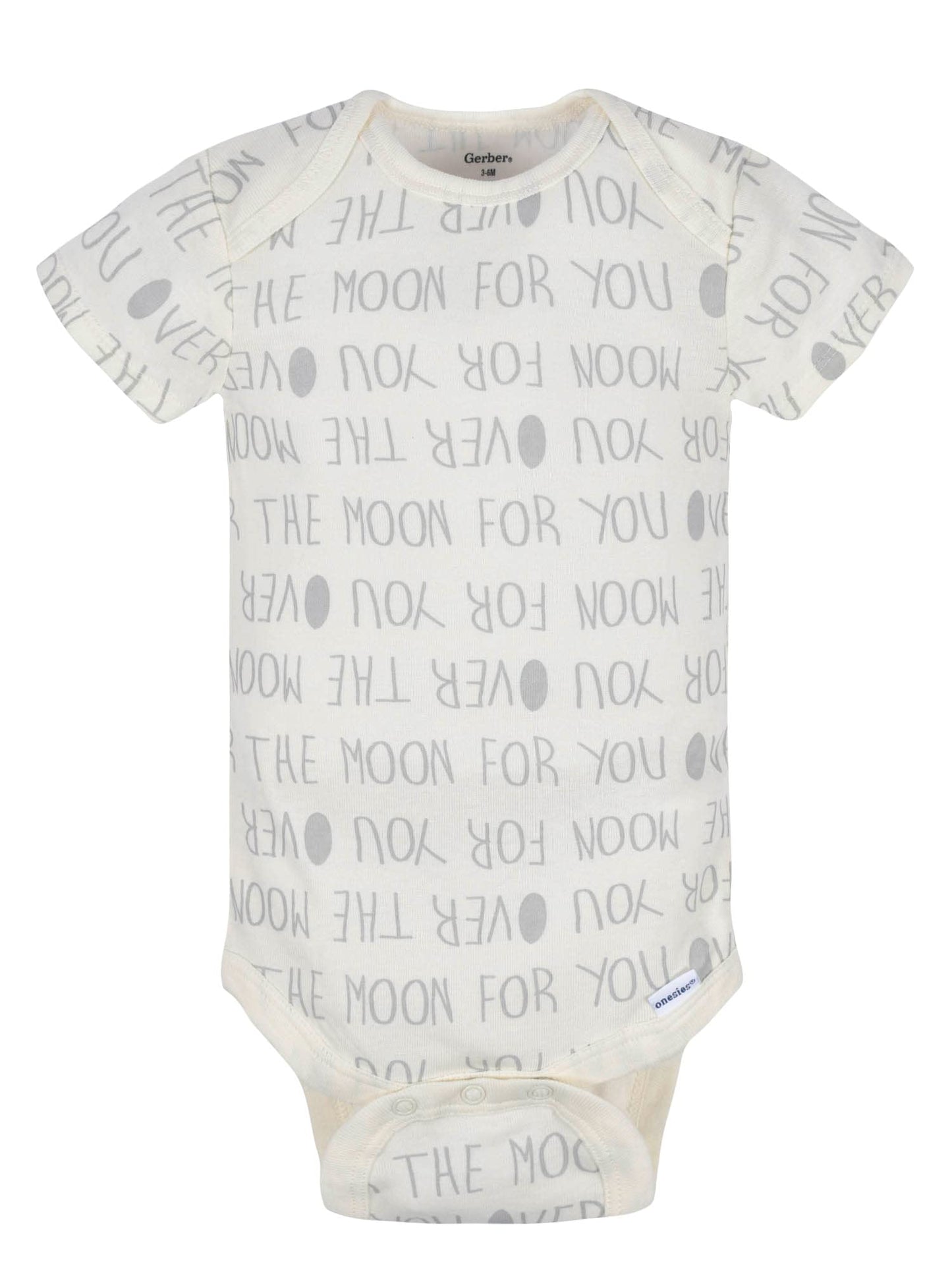 Gerber Baby 8-Pack Short Sleeve Onesies Bodysuits, Elephants, 0-3 Months