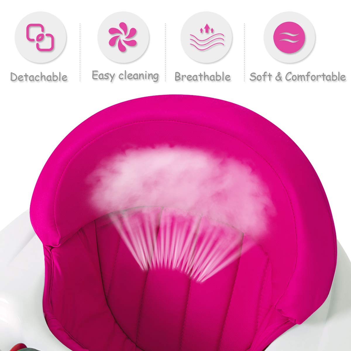 Honey Joy Baby Walker, Foldable Push Learning Walker Toy-Seated & Walk-Behind With Wheels, Interactive Piano & Pedants, Adjustab