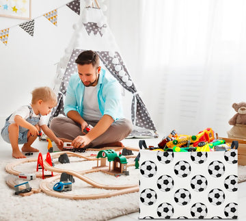 Clocor Rectangular Football Print Basket Empty,Gift Basket For Kids,Waterproof Toys Bin,Books Box,Room Decor(Football)