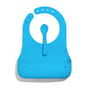 Avanchy Silicone Baby Bibs, Waterproof, Adjustable, BPA Free, Soft Unisex Set for Toddlers with Matching Spoon, Blue