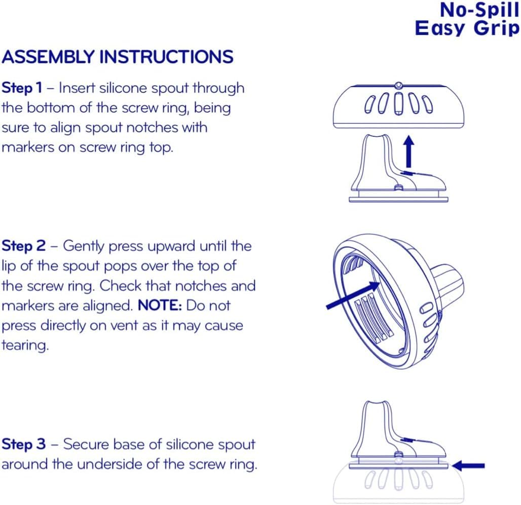 Nuby 3 Pack No Spill Toddler Sippy Cups - Toddler Cups Spill Proof With Easy And Firm Grip - Toddlers Cups - Blue, Aqua, Green