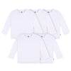 Gerber Baby Toddler 5-Pack Solid Long Sleeve T-Shirts Jersey 160 Gsm, White, 2T