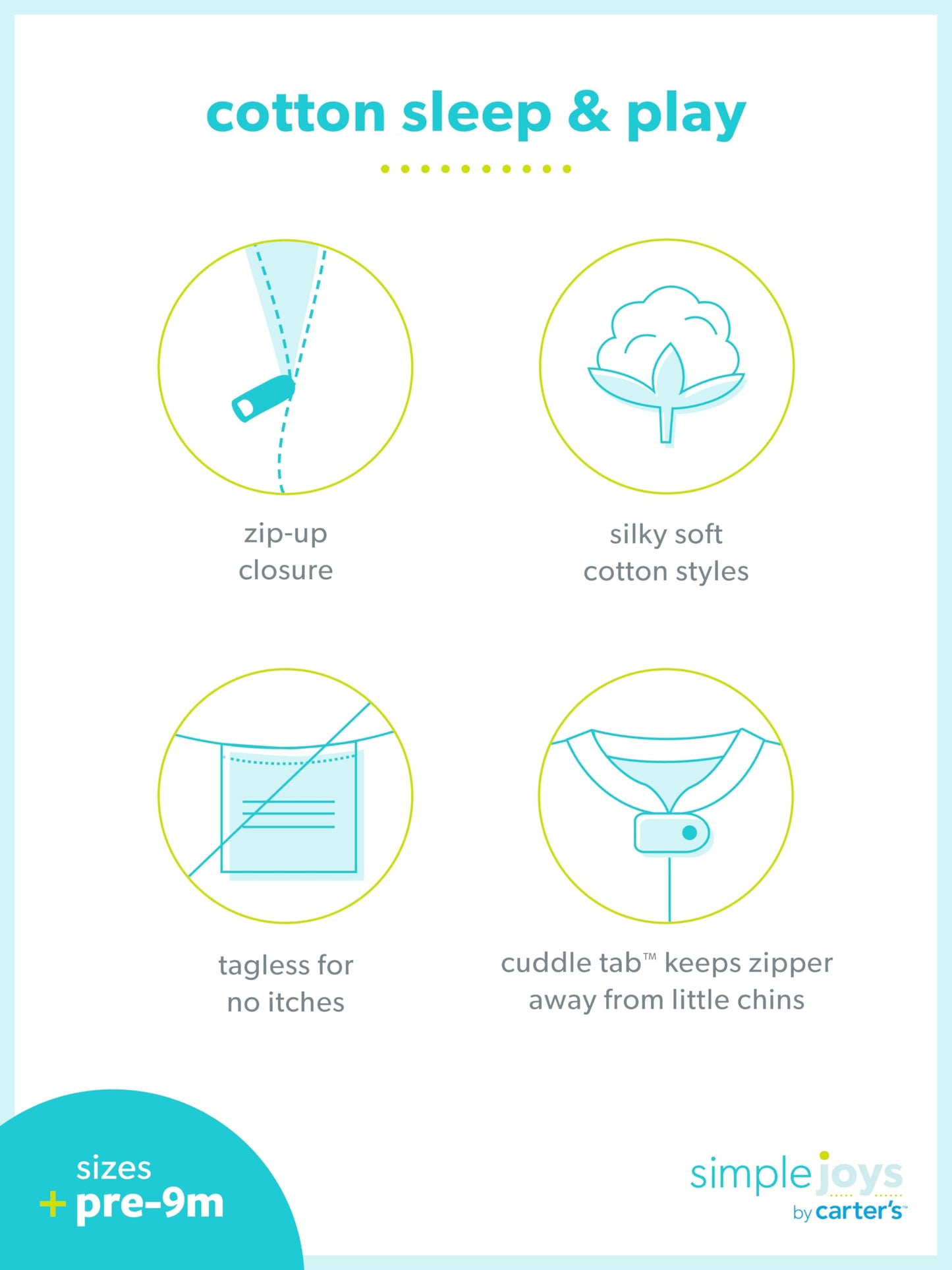 Simple Joys By Carter'S Baby 3-Pack Neutral Sleep And Play, Bear/Llama/Rainbow, 0-3 Months