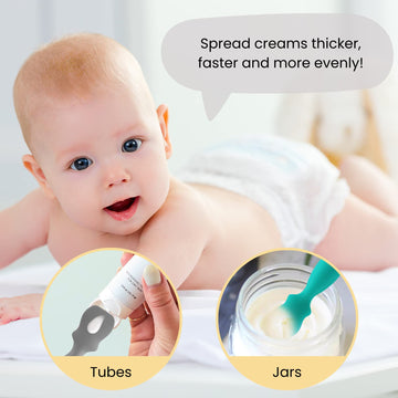 4 Pack Baby Diaper Cream Brush, Diaper Cream Spatula Applicator Silicone Baby Butt Paste Spatula For Babies, Newborn (Blue,Green