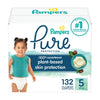 Pampers Baby Diapers - Pure Protection - Size 5, 132 Count, For Up To 100% Leakproof, Premium Plant-Based Skin Protection