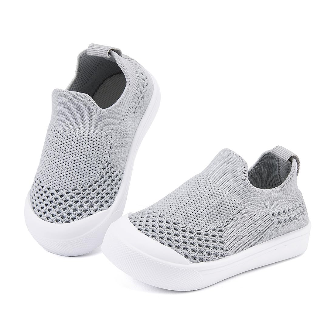 Baby Walking Shoes First Boy Girl Walker Infant Sock Tennis Mesh Sneakers Breathable 6 9 12 18 24 Months Grey Size 6-12 Months I