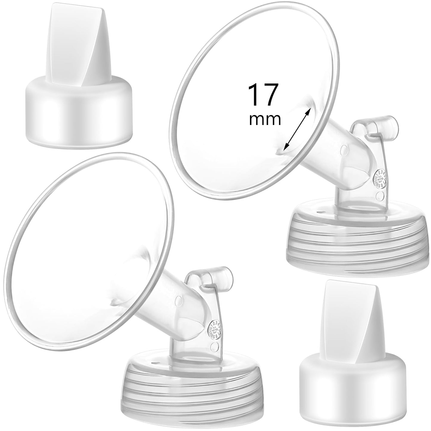 Momstouch 17mm Flange and Duckbill Valve Compatible with Spectra S1 S2 9 Plus Breastpump Replacement to Pump Parts, Not Original