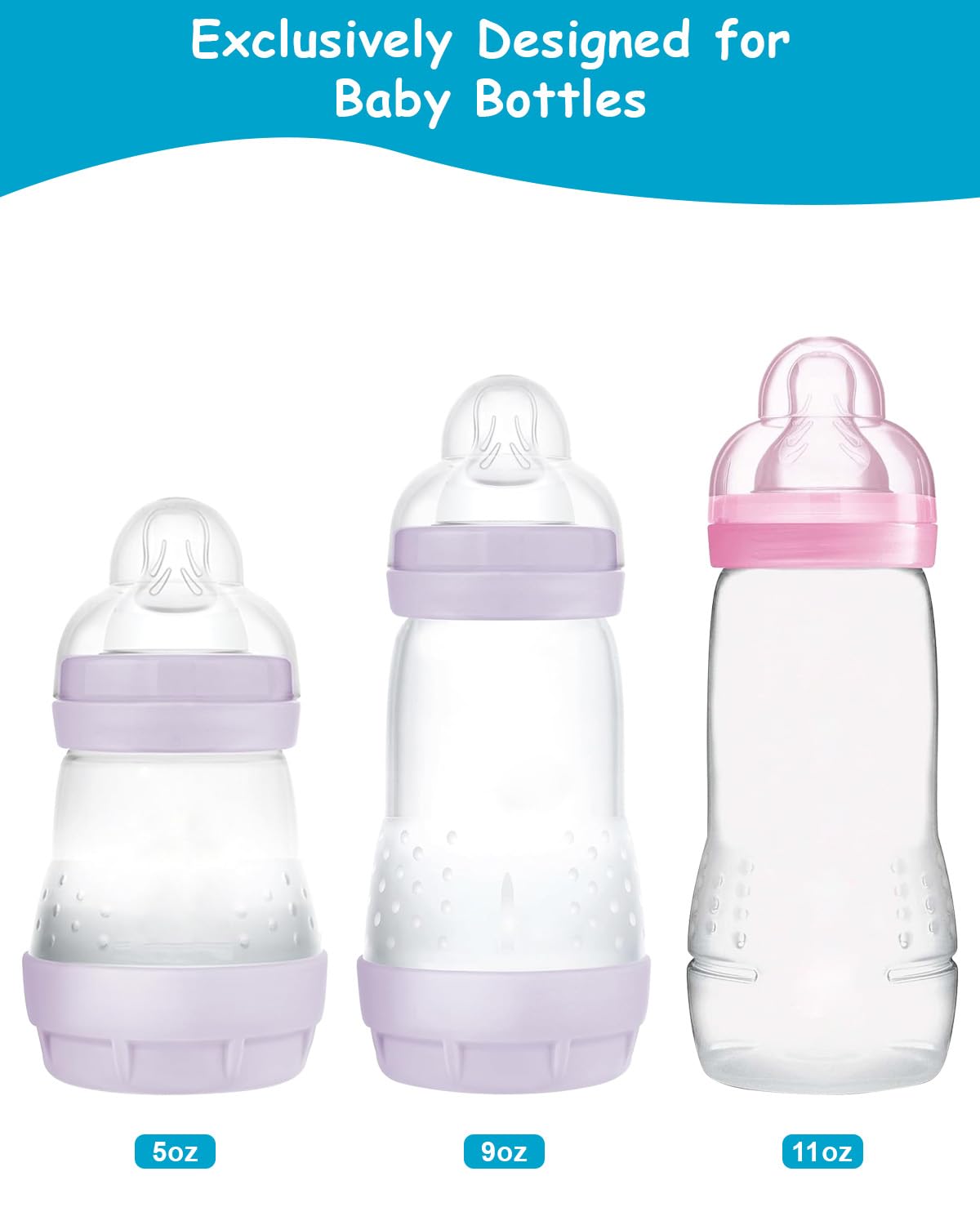 Straw Cup Conversion Kit For Mam Bottles, Spill-Proof Transition Kit With Silicone Straw Nipple, Weighted Straw, Handle, 3 Pack,