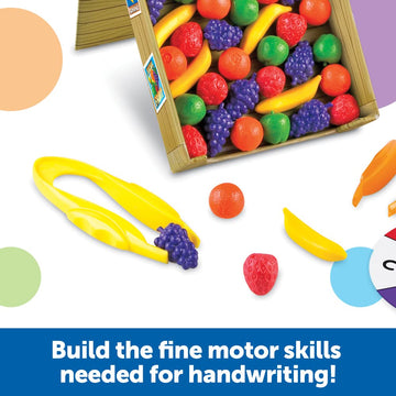Learning Resources Avalanche Fruit Stand - 42 Pieces, Ages 3+ Toddler Learning Toys, Fine Motor/Grip Game, Develops Color Matchi