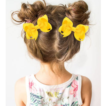 2 Pcs 3 ' Hair Bows For Girls Alligator Clips Grosgrain Ribbon Solid Color Hair Accessories For Little Teen Toddler Girls Kids-