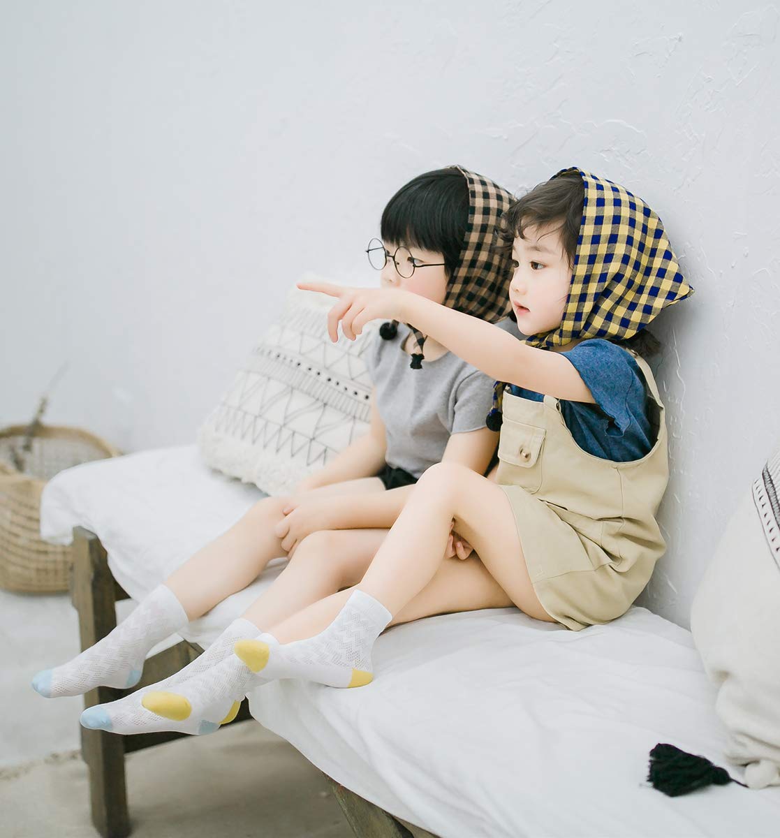 Behele Unisex Baby Socks Girl Boy Summer Toddler Infant Ankle Pointelle Eyelet Soft Cotton Thin Mesh Socks 5 Pairs 0-12T (S(1-3T