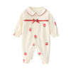 Footed One Piece Romper For Boys Girls Lightweight Cotton Lined Jumpsuit For 3-6 Month Infant Strawberry