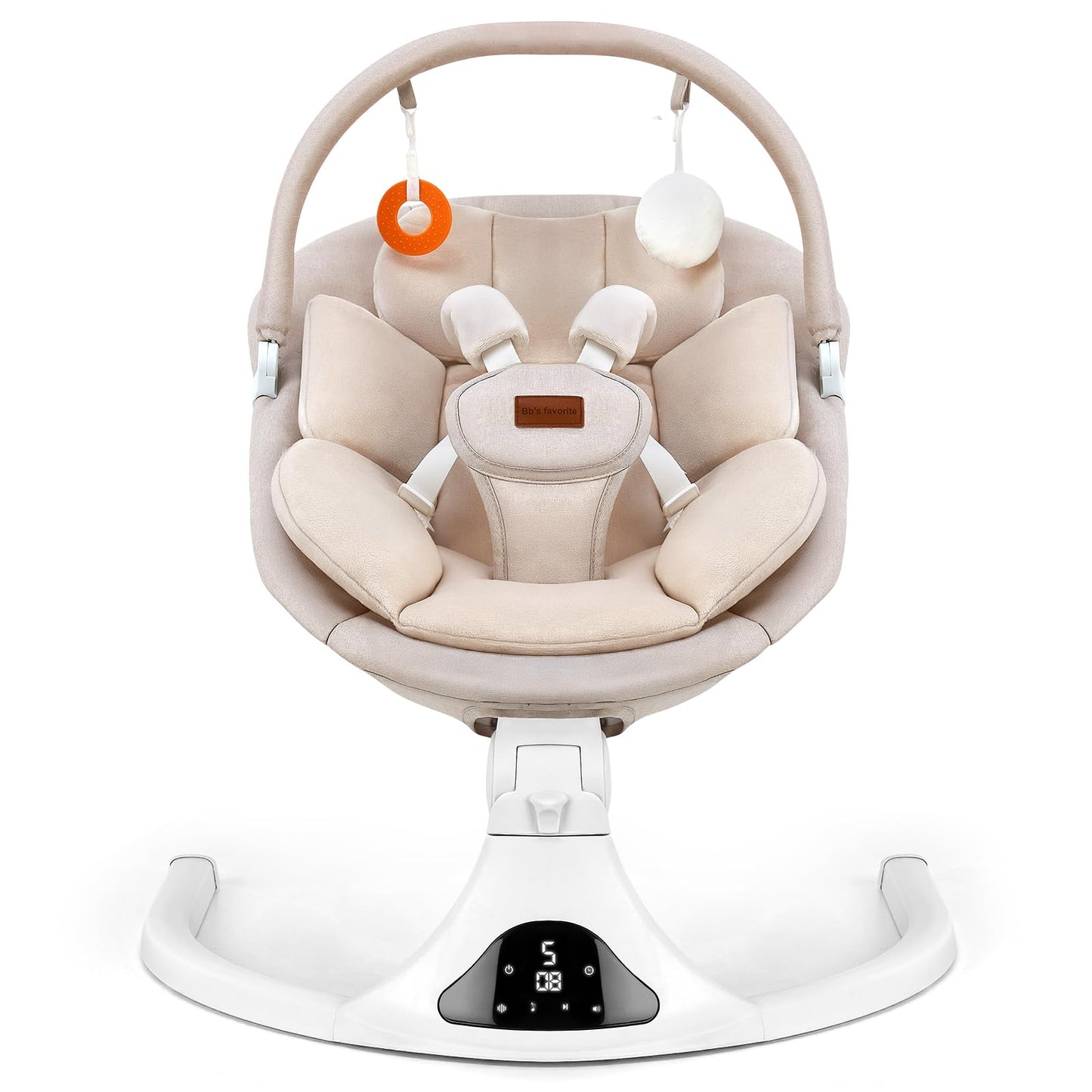 Baby Swing, Electric Infant Swing with Remote Control, 5 Speed Adjustable, Machine Washable Cushion, 5 Point Safety Harness, Blu