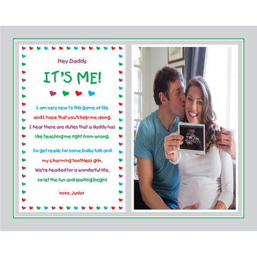 Poetry Gifts Hey Daddy It'S Me, Father To Be, Custom 8X10 Inch Personalized Print Add Ultrasound Photo