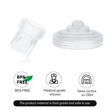 Mompmuir 4Pcs Duckbill Valves & 2Pcs Silicone Diaphragm Compatible With Momcozy M5 Wearable Breast Pump Parts, Replacement Parts