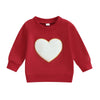 Eadrioss Valentines Baby Boy Girl Outfit Chenille Heart Crew Neck Sweatshirt Pullover Shirts Toddler Valentine'S Day Clothes