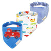 Jn&Lulu 3 Pack Newborn Baby Bibs Bandana Drool Bibs For Drooling Cotton Baby Gifts (Fir Engine)