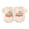 YOKJZJD Newborn Baby Girl Boy Twins Matching Outfits Womb Mates Short Sleeve Bubble Romper Bodysuit Summer Coming Home Outfit (B