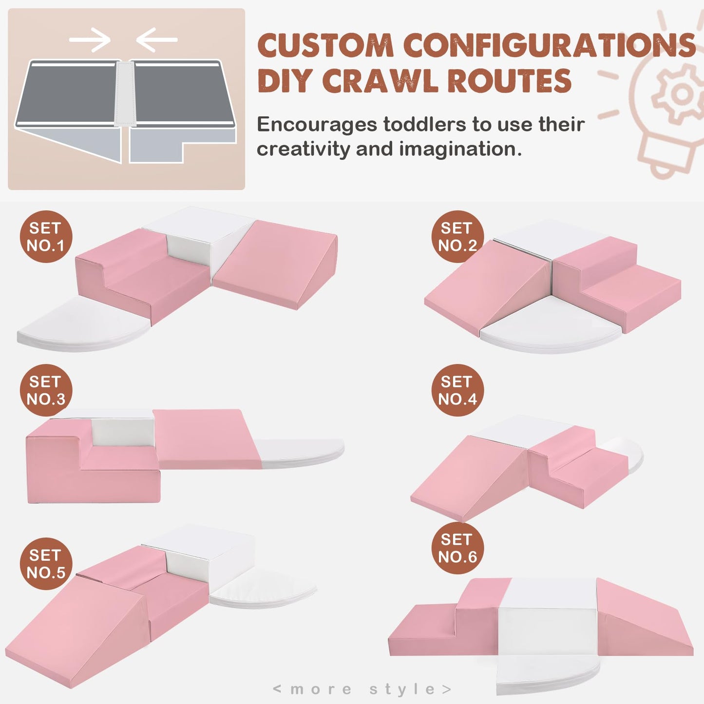 Large 4 Pieces Climbing Toys For Toddlers 1-3, Non-Toxic & Eco-Friendly Toddler Climbing Toys Indoor, Soft Play Equipment Indoor