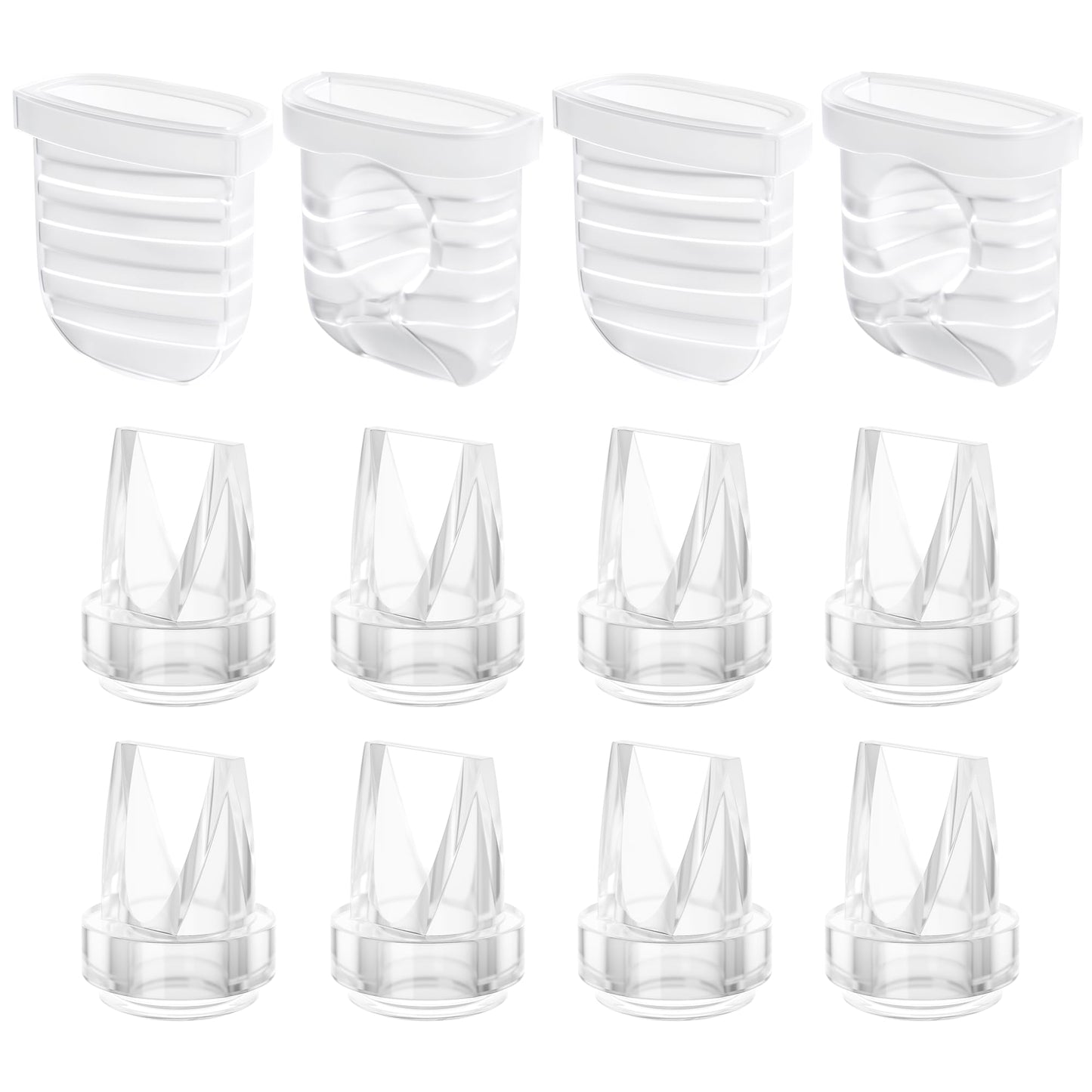 TOVVILD 12PCS Duckbill Valves Silicone Diaphragm for Nuliie Breast Pump, Compatible with Lansinoh Discreet Duo/Motif Aura Glow R