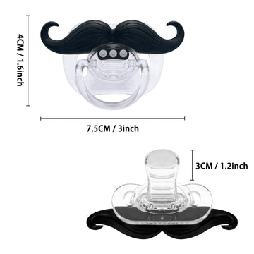 Funny Baby Pacifiers,Mustache Pacifiers 0-18 Months For Babies,Mustache Binky,Gift For Newborns,Infants,Toddlers,Baby Boys,Bpa F
