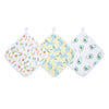 Aden + Anais Essentials Washcloth Set, Super Soft 100% Cotton Muslin, 3-Pack, Farm To Table