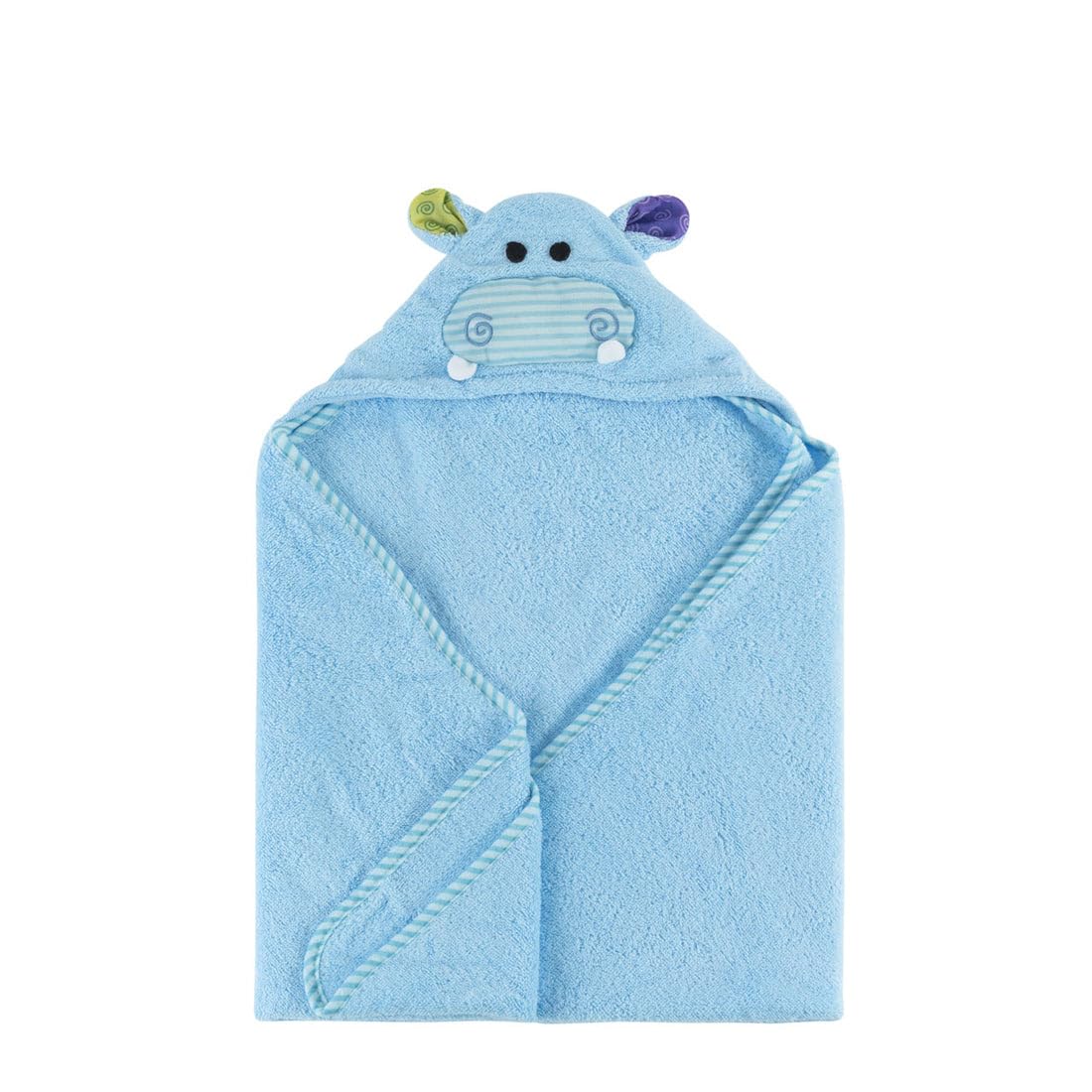 ZOOCCHINI Baby Towels with Hood, 100% Cotton Plush Terry, Super Absorbent, Animal Face Hooded Towel for Boys and Girls 0-18 Mont