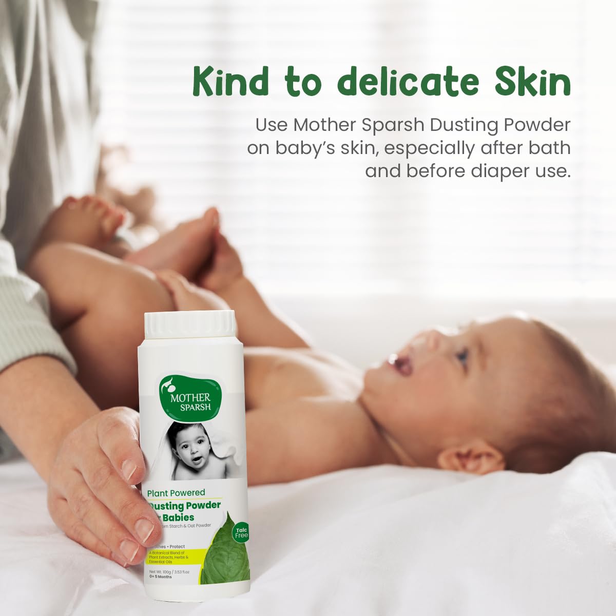 Mother Sparsh Talc-Free Natural Dusting Powder For Babies, 100 G (Pack Of 2)