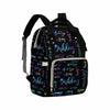 Artsadd Custom Name Diaper Bag Mommy Nappy Bags, Personalized Black Purple Gradient Monogram Handbags Large Capacity Multi-Funct