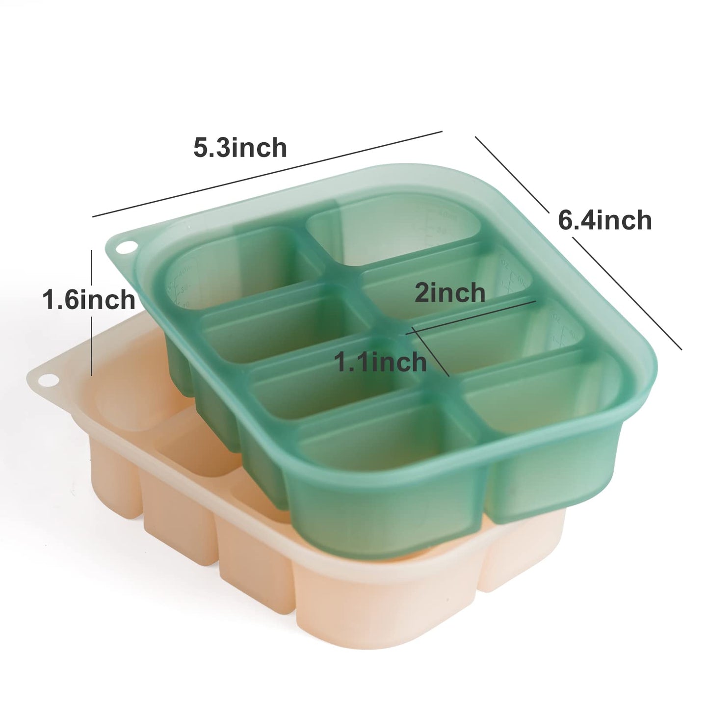 Haakaa Silicone Baby Food Freezer Tray With Lid By Haakaa - Perfect Storage Container For Homemade Baby Food, Vegetable & Fruit