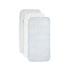 Nana Baby Burp Cloths | 100% Organic Muslin Cotton | Set Of 3 (Powder Blue/Cream)