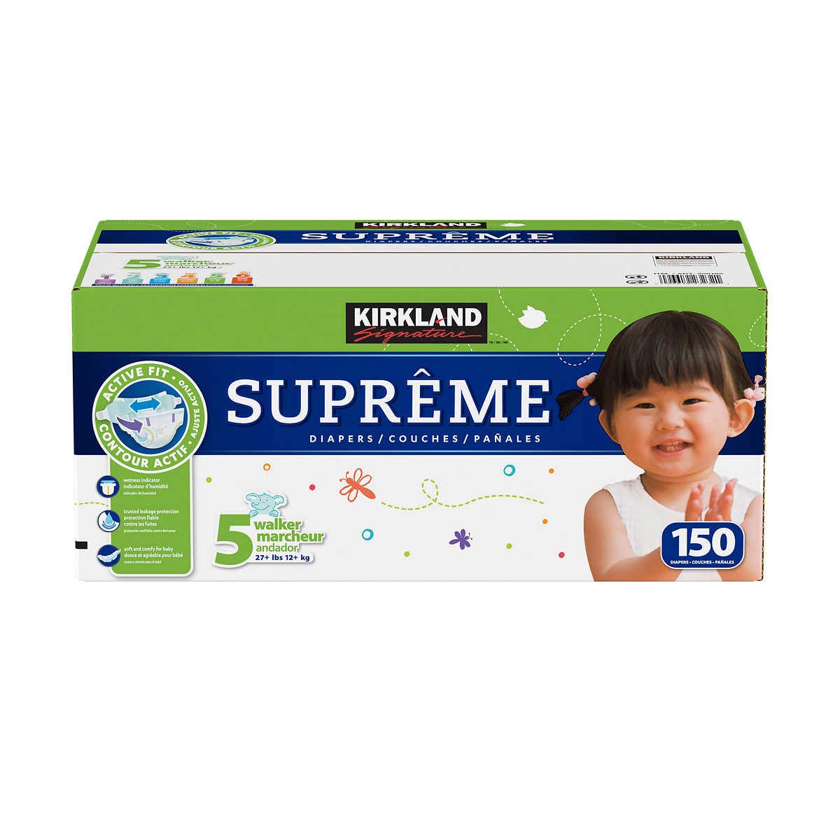 Kirkland Signature Diapers Size 5, Quantity 150
