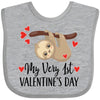 Inktastic My First Valentines Day Baby Sloth Baby Bib Heather Grey 39C36