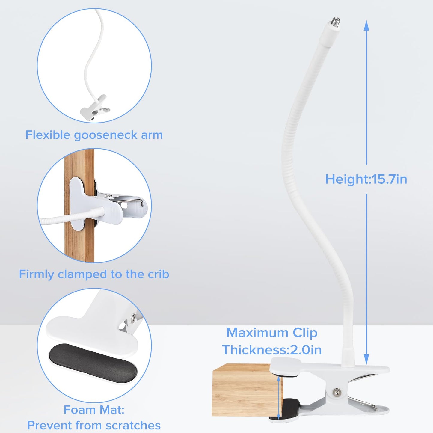 Baby Monitor Mount For Vtech Vm924/Vm901/Vm923 Video Baby Monitor, Flexible Clamp Mount, Baby Monitor Holder For Vtech Camera