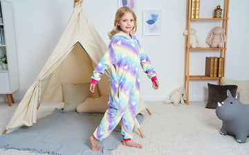 Newplush Kids Animal Cosplay Costumes Pajamas Christmas Children Rainbow Cloud Unicorn Onesie Birthday Gifts(2-4 Years)