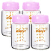 Matyz 4-Pack Breast Milk Collection And Storage Bottles (Pink, 6 Oz Each) - No Bpa Glass Breastmilk Storage Bottles With Lids -